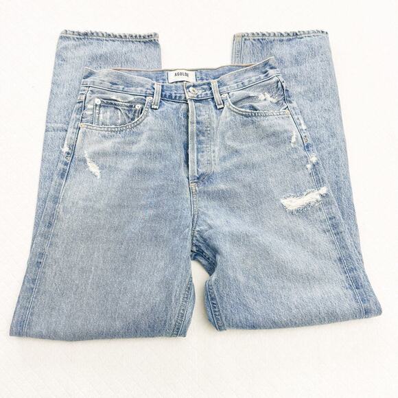 AGOLDE 90's Midrise Loose Fit Denim Distressed Ripped Jeans A069C-811 Size 25 - Picture 7 of 9